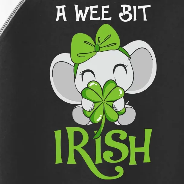 A Wee Bit Irish Cute Elephant Patricks Day Toddler Fine Jersey T-Shirt