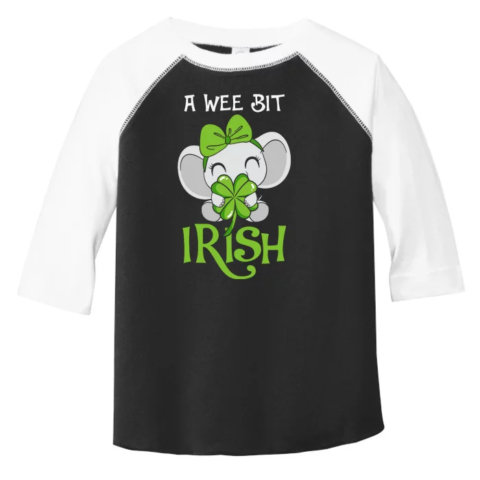 A Wee Bit Irish Cute Elephant Patricks Day Toddler Fine Jersey T-Shirt