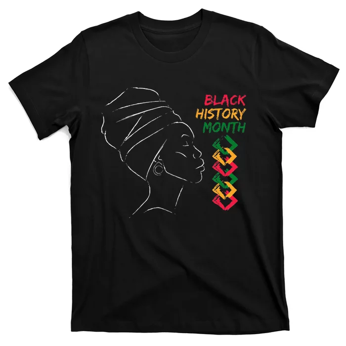 Afro Woman Black History Month Color T-Shirt