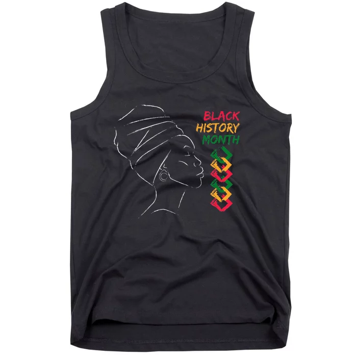 Afro Woman Black History Month Color Tank Top