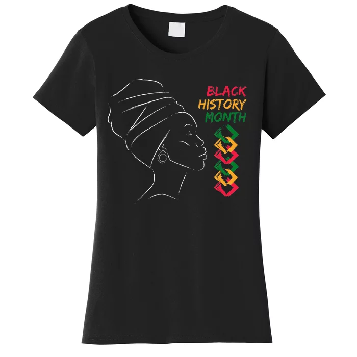 Afro Woman Black History Month Color Women's T-Shirt