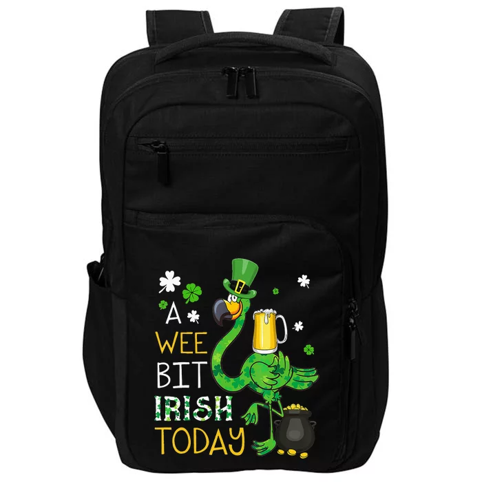 A Wee Bit Irish Today Flamingo Leprechaun St Patricks Day Impact Tech Backpack