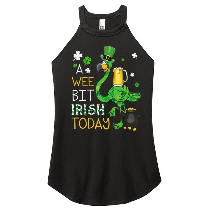 A Wee Bit Irish Today Flamingo Leprechaun St Patricks Day Women’s Perfect Tri Rocker Tank