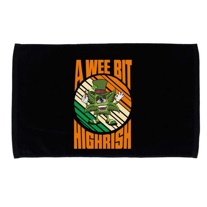 A Wee Bit Highrish Funny St Patricks Day Microfiber Hand Towel