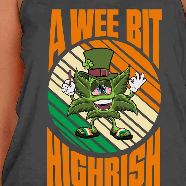 A Wee Bit Highrish Funny St Patricks Day Women's Knotted Racerback Tank