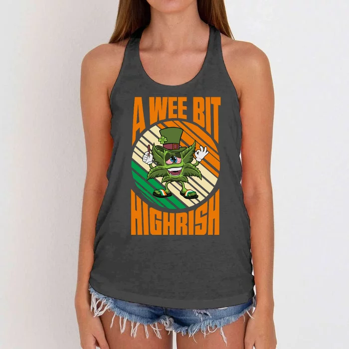 A Wee Bit Highrish Funny St Patricks Day Women's Knotted Racerback Tank