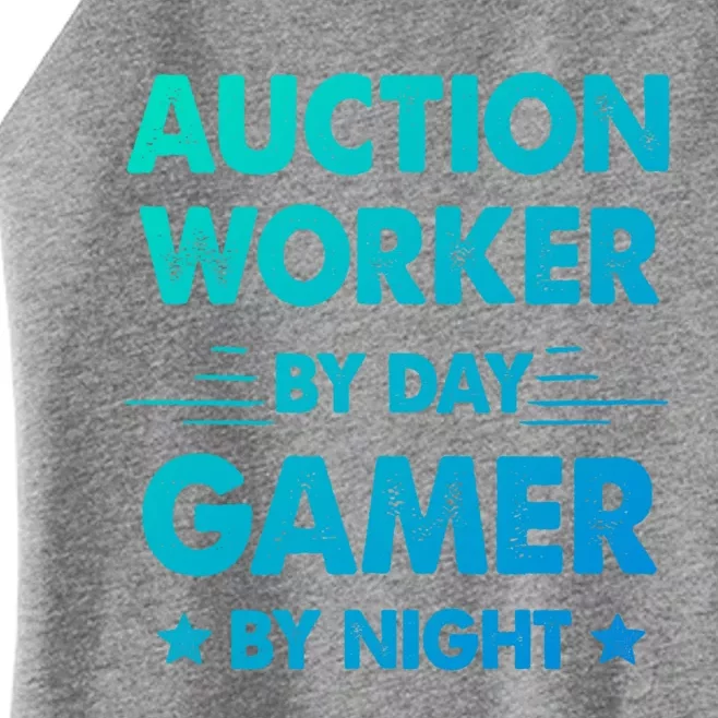 Auction Worker By Day Gamer By Night Gift Women’s Perfect Tri Rocker Tank