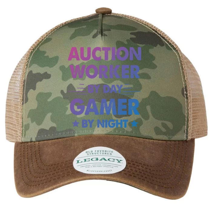 Auction Worker By Day Gamer By Night Gift Legacy Tie Dye Trucker Hat