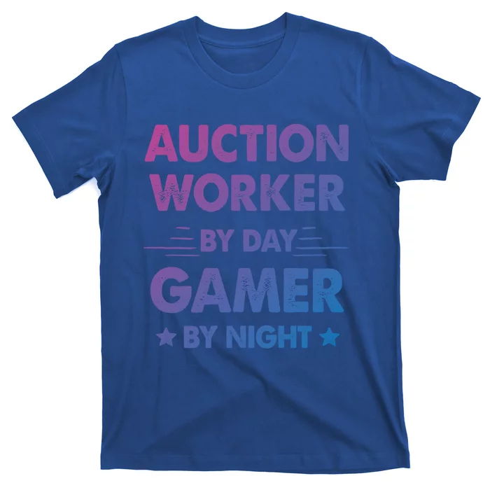 Auction Worker By Day Gamer By Night Gift T-Shirt