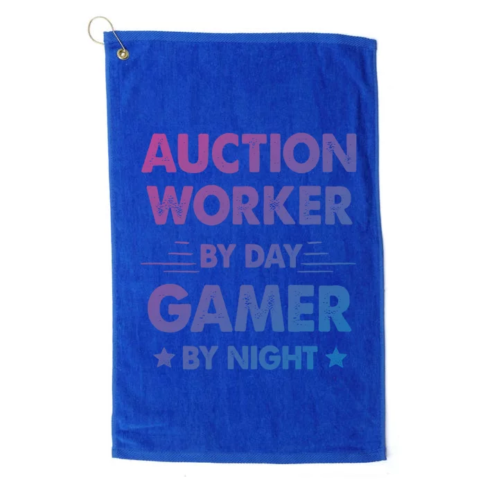 Auction Worker By Day Gamer By Night Gift Platinum Collection Golf Towel