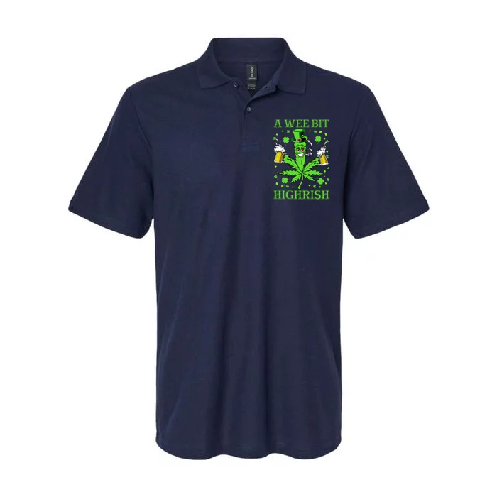 A Wee Bit Highrish Funny 420 Weed Marijuana St Patricks Day Softstyle Adult Sport Polo