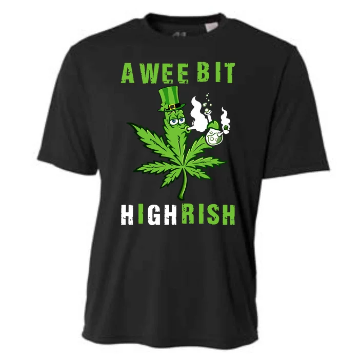 A Wee Bit Highrish Funny 420 Weed St Patricks Day Cooling Performance Crew T-Shirt