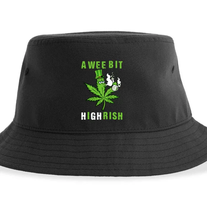 A Wee Bit Highrish Funny 420 Weed St Patricks Day Sustainable Bucket Hat