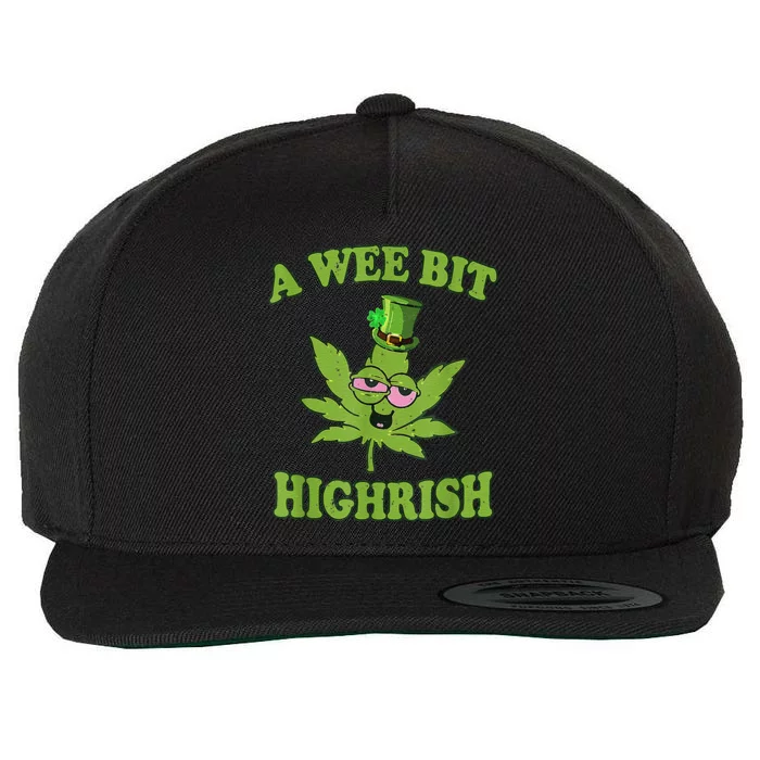 A Wee Bit Highrish Funny 420 Weed Marijuana St Patricks Day Wool Snapback Cap