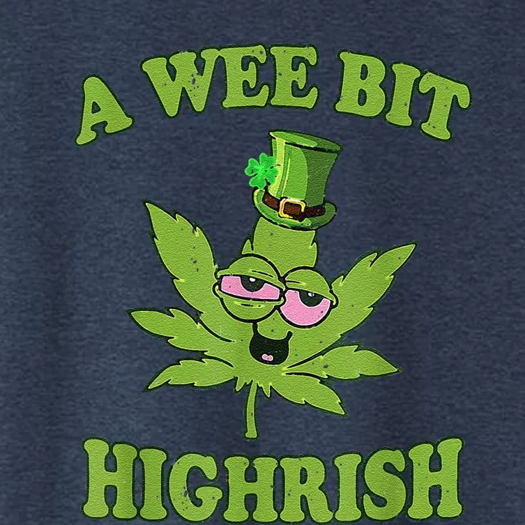 A Wee Bit Highrish Funny 420 Weed Marijuana St Patricks Day Women's Crop Top Tee