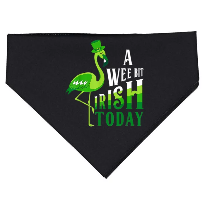 A Wee Bit Irish Today Flamingo St Patrick's Day USA-Made Doggie Bandana