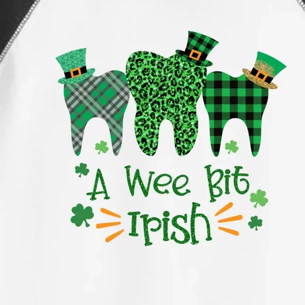 A Wee Bit Irish Leopard Plaid St Patrick’s Day Dentist Lucky Meaningful Gift Toddler Fine Jersey T-Shirt