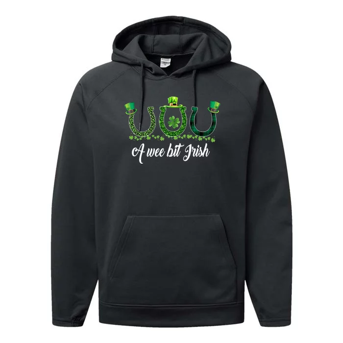 A Wee Bit Irish Horse PatrickS Day Performance Fleece Hoodie