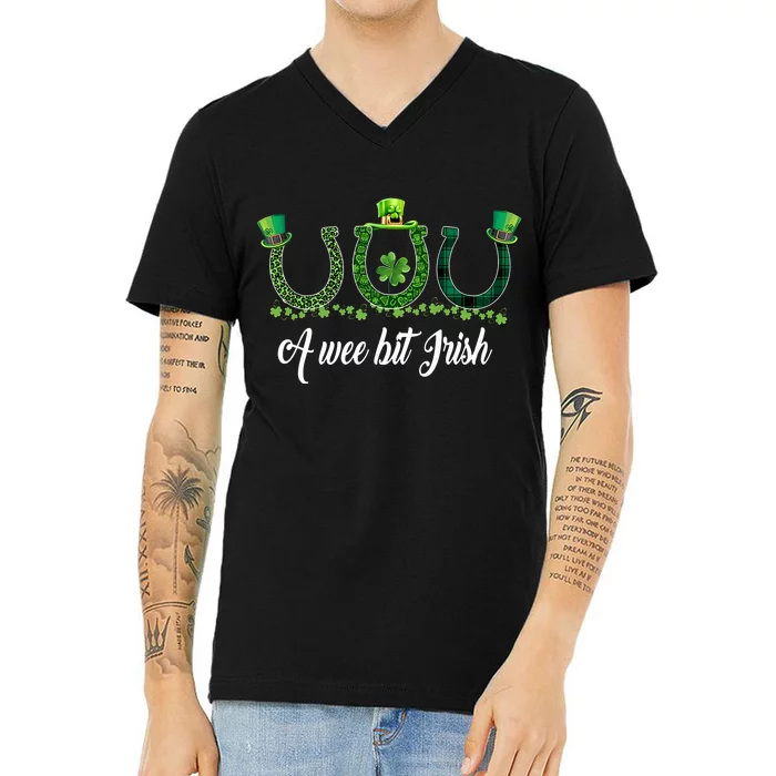 A Wee Bit Irish Horse PatrickS Day V-Neck T-Shirt