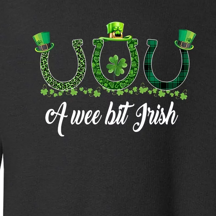 A Wee Bit Irish Horse PatrickS Day Toddler Sweatshirt