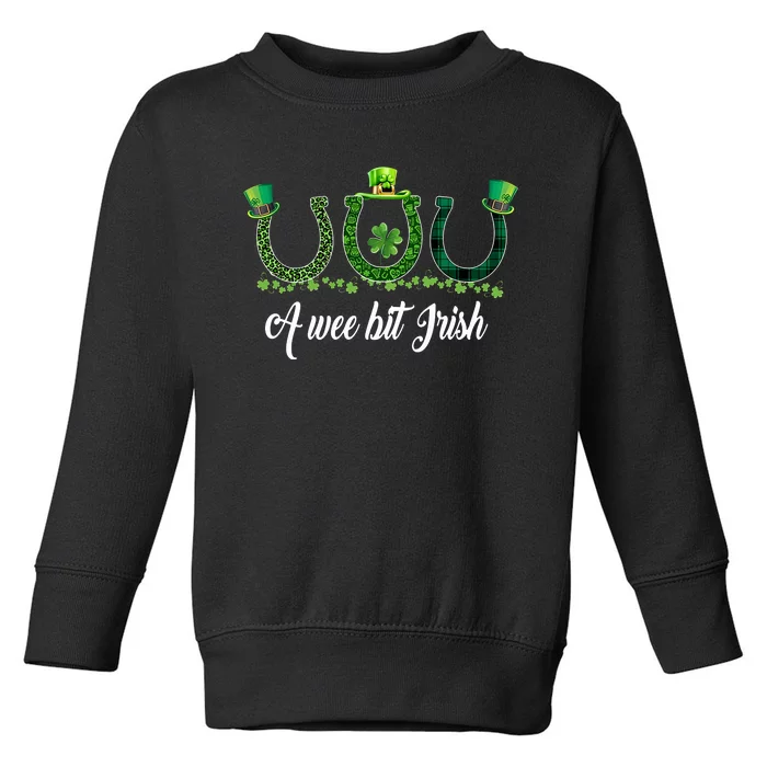 A Wee Bit Irish Horse PatrickS Day Toddler Sweatshirt