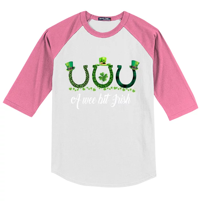 A Wee Bit Irish Horse PatrickS Day Kids Colorblock Raglan Jersey