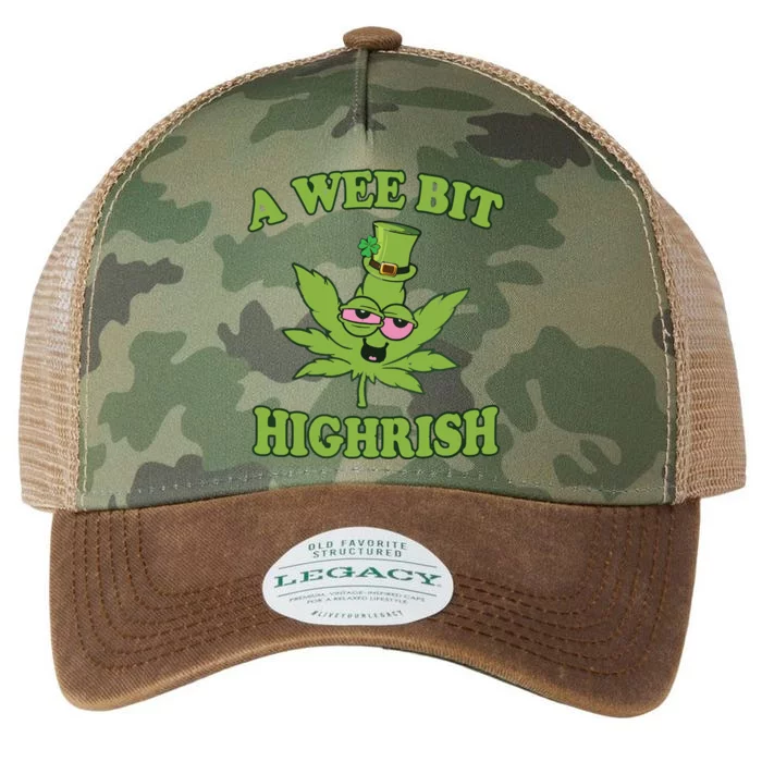 A Wee Bit Highrish Funny 420 Weed Marijuana St Patricks Day Legacy Tie Dye Trucker Hat