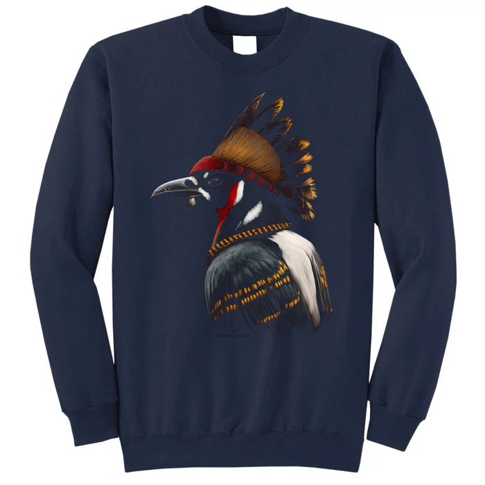 Acorn Woodpecker Bird American Indian Northwest Tribal Tall Sweatshirt