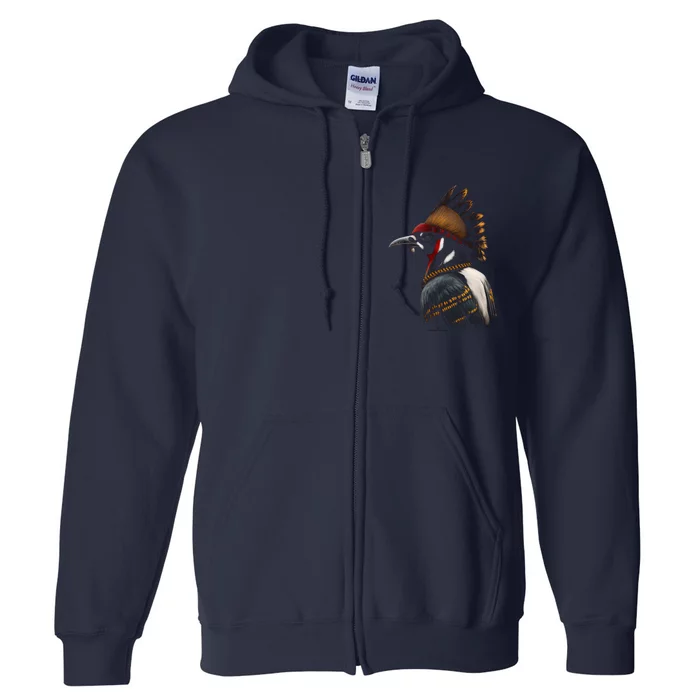 Acorn Woodpecker Bird American Indian Northwest Tribal Full Zip Hoodie