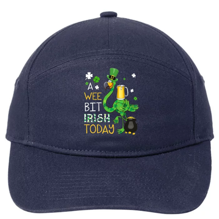 A Wee Bit Irish Today Green Flamingo Beer St Patrick's Day 7-Panel Snapback Hat