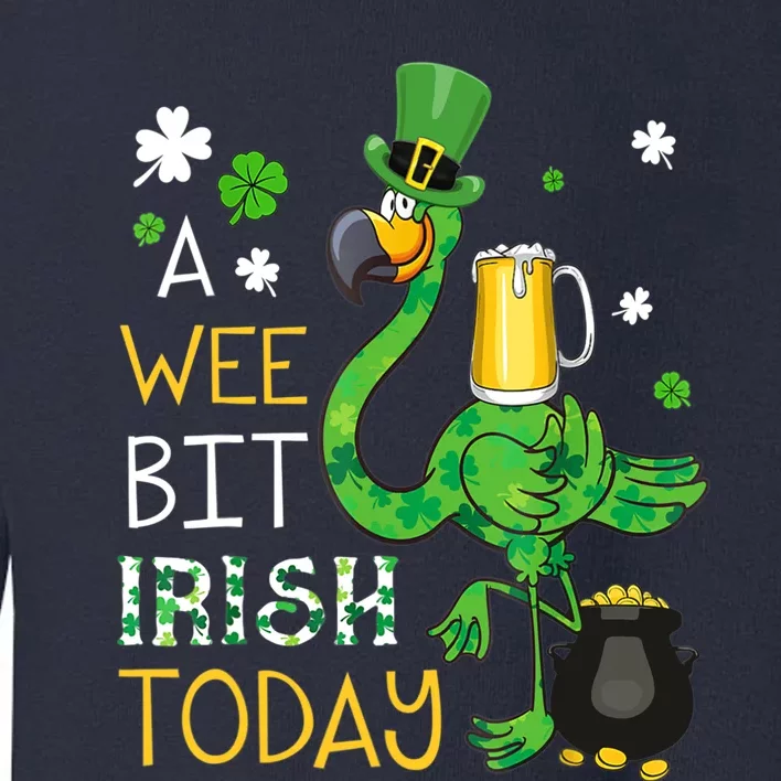 A Wee Bit Irish Today Green Flamingo Beer St Patrick's Day Toddler Sweatshirt