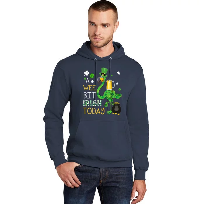 A Wee Bit Irish Today Green Flamingo Beer St Patrick's Day Tall Hoodie