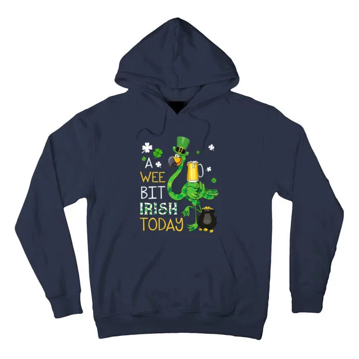 A Wee Bit Irish Today Green Flamingo Beer St Patrick's Day Tall Hoodie