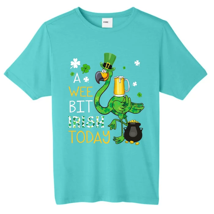 A Wee Bit Irish Today Green Flamingo Beer St Patrick's Day ChromaSoft Performance T-Shirt