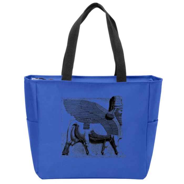 Assyrian Winged Bull Lamassu Iraq Iran Souvenir Gift Zip Tote Bag