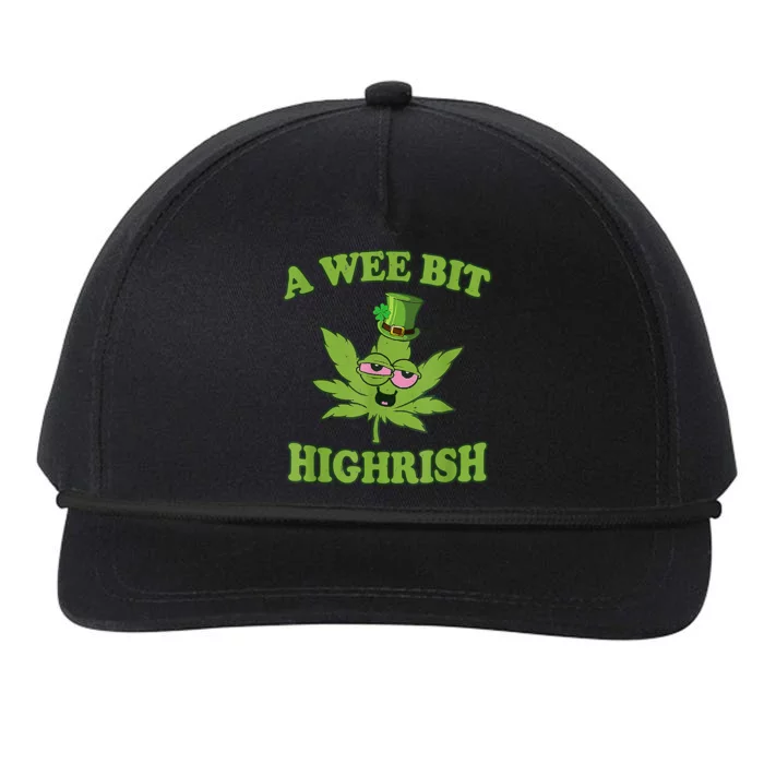 A Wee Bit Highrish Funny 420 Weed Marijuana St Patricks Day Snapback Five-Panel Rope Hat