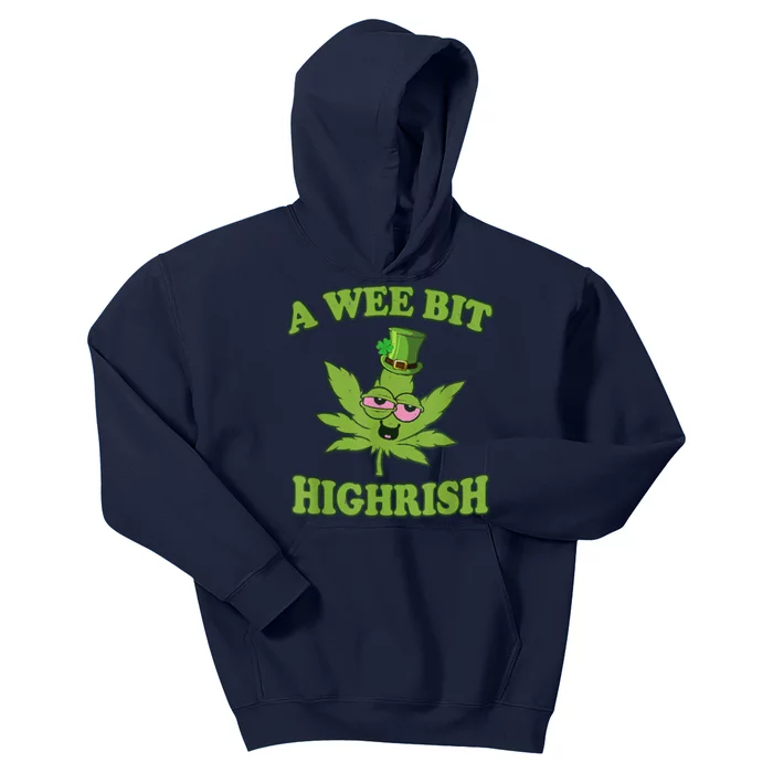 A Wee Bit Highrish Funny 420 Weed Marijuana St Patricks Day Kids Hoodie