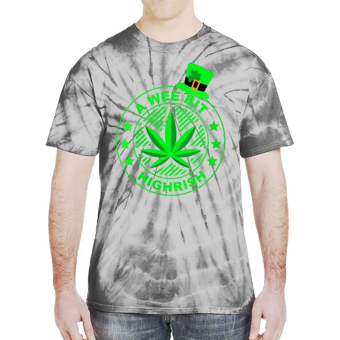 A Wee Bit Highrish Funny 420 Weed Marijuana St Patricks Day Vneck Tie-Dye T-Shirt