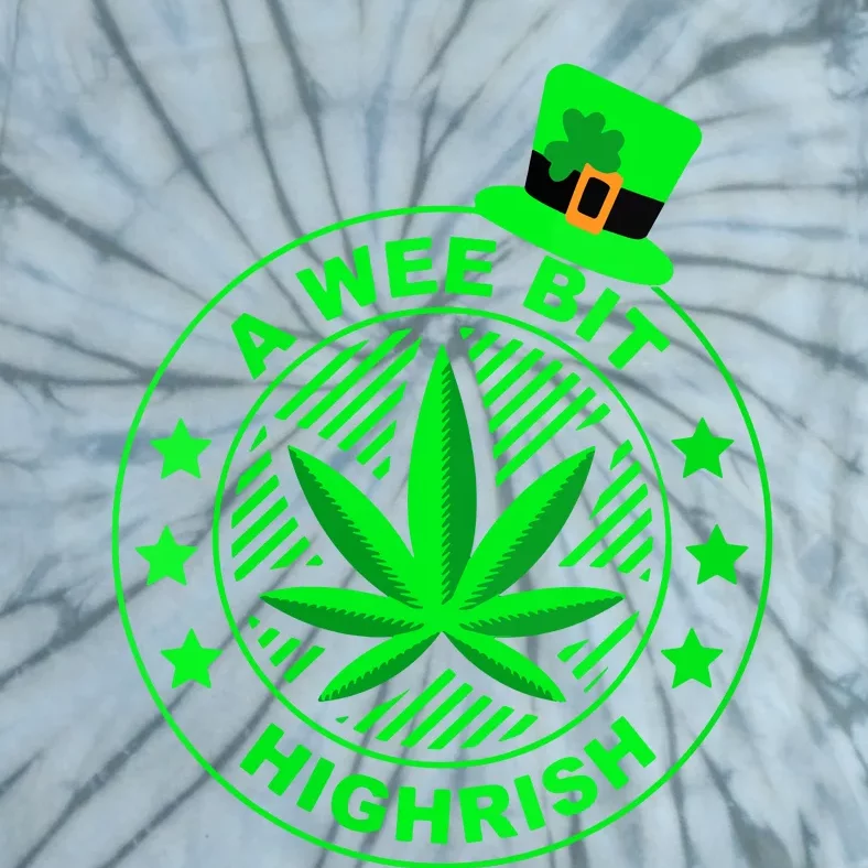 A Wee Bit Highrish Funny 420 Weed Marijuana St Patricks Day Vneck Tie-Dye T-Shirt