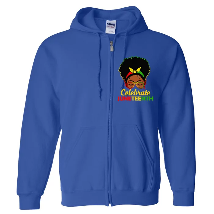 Afro Woman Black Queen African American Women Juneteenth Full Zip Hoodie