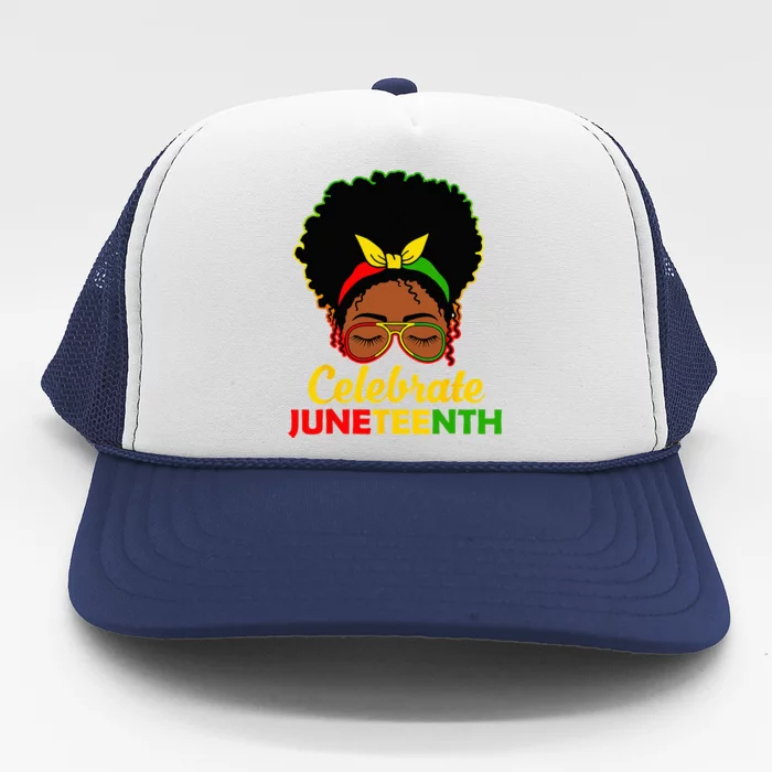 Afro Woman Black Queen African American Women Juneteenth Trucker Hat