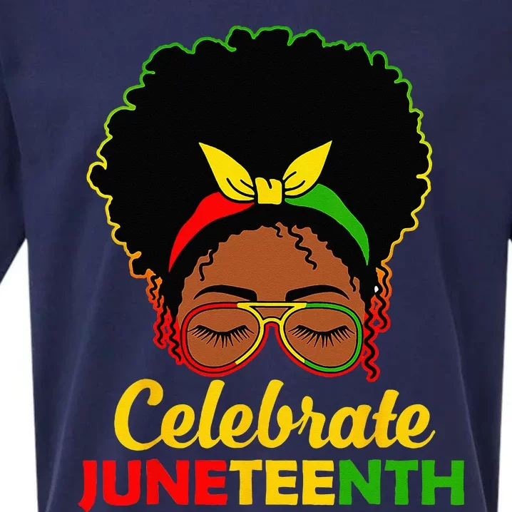 Afro Woman Black Queen African American Women Juneteenth Sueded Cloud Jersey T-Shirt