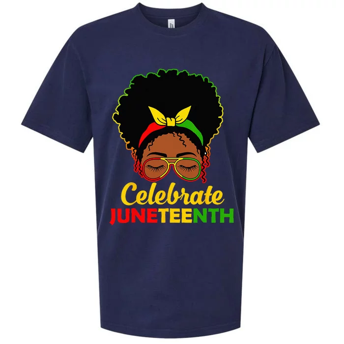 Afro Woman Black Queen African American Women Juneteenth Sueded Cloud Jersey T-Shirt