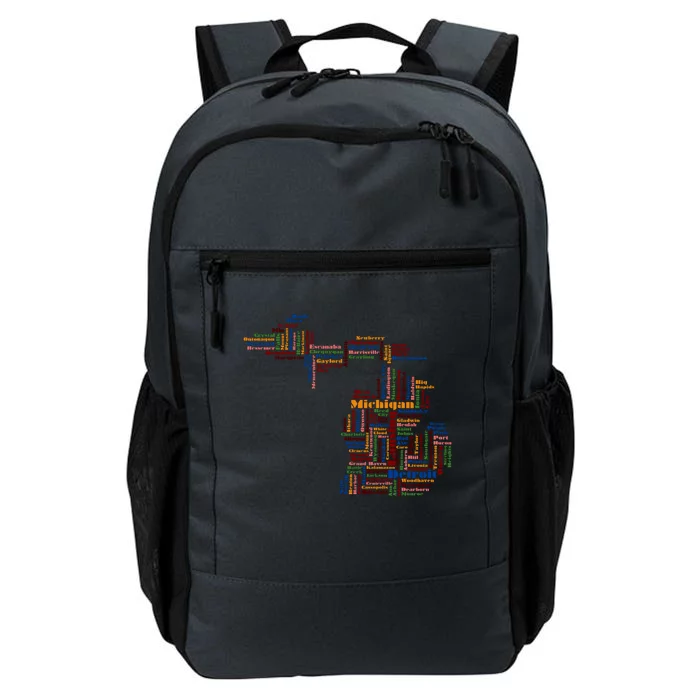 Abstract Word Cloud Map Of Michigan State Daily Commute Backpack