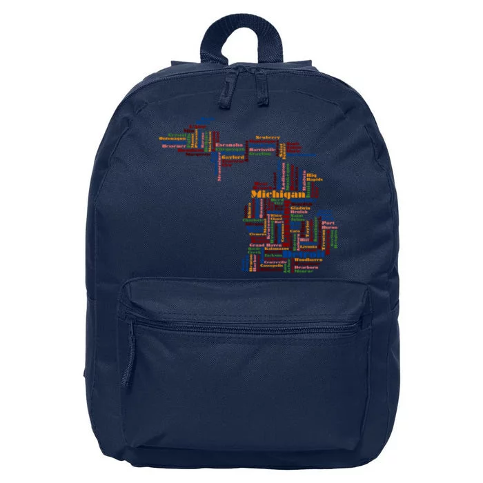 Abstract Word Cloud Map Of Michigan State 16 in Basic Backpack