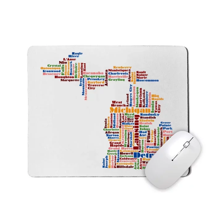 Abstract Word Cloud Map Of Michigan State Mousepad