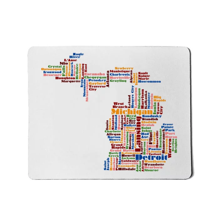 Abstract Word Cloud Map Of Michigan State Mousepad