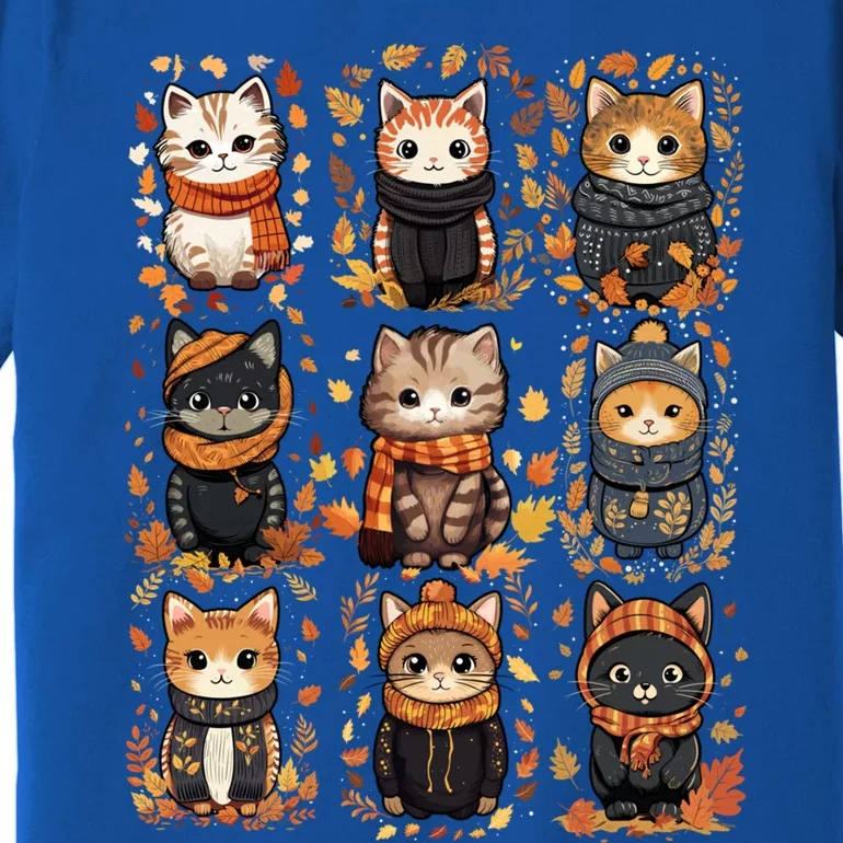 Autumn Winter Cat And Gift Premium T-Shirt