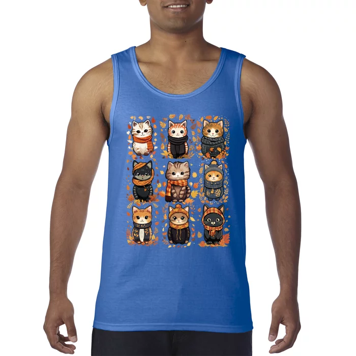 Autumn Winter Cat And Gift Tank Top