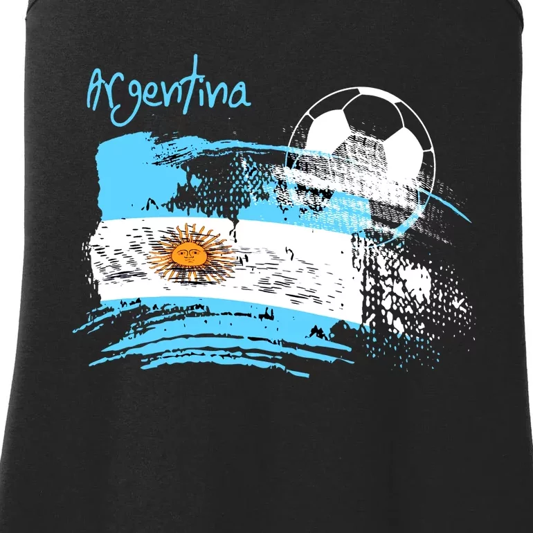 Argentina World Champion Football For Lover Gift Trending Ladies Essential Tank